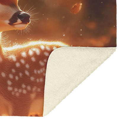 Autumn Fawn Cozy Fleece and Sherpa Blanket Embrace the Beauty of Nature - Awakening Righteousness