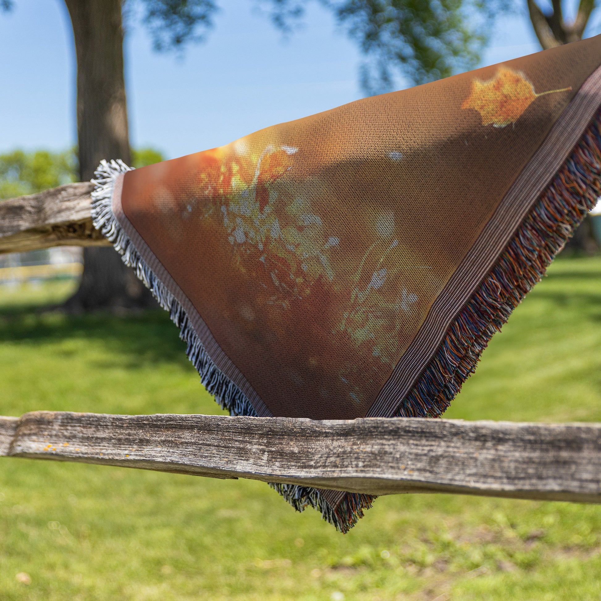 Autumn Fawn in Golden Forest Cozy Woven Throw Blanket - Awakening Righteousness