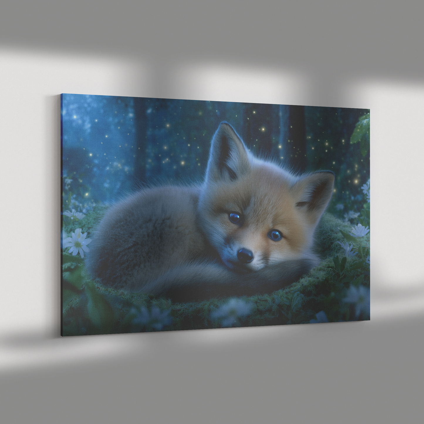 Baby_Fox_with_Blue_Eyes_Curled_in_Glowin_H_Rectangle_Dramatic_Shadow_Mockup.png_15406358