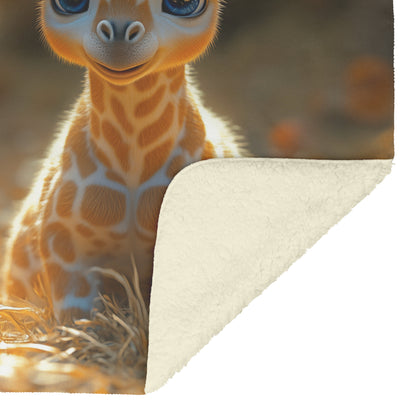 Baby Giraffes Fleece and Sherpa Blanket Golden Glow Savanna Inspired Comfort - Awakening Righteousness