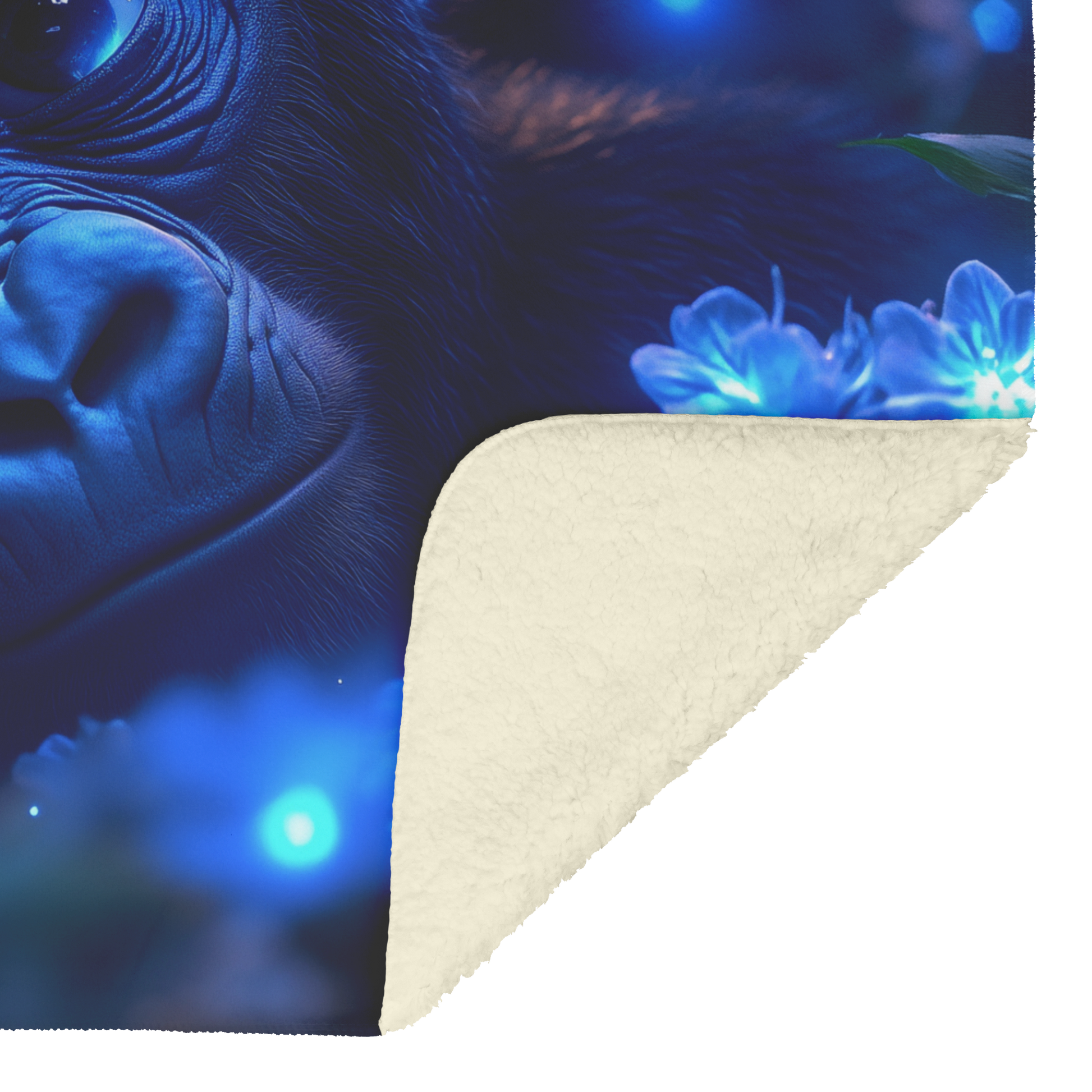 Baby_Gorilla_Exploring_Glowing_Biolumine_H_Blanket_Sherpa_Mockup.png