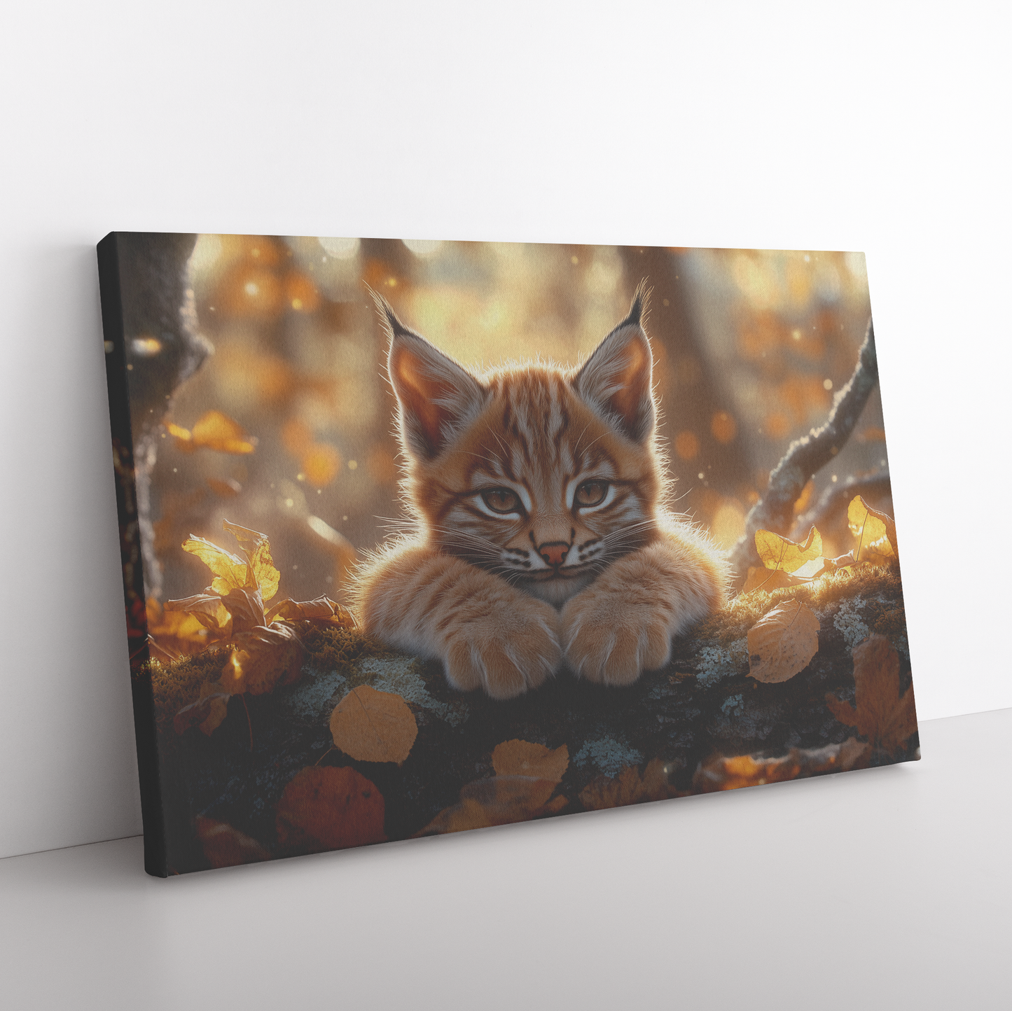 Baby_Lynx_Resting_on_a_Glowing_Mossy_For_H_Rectangle_Angle_Floor_Mockup.png