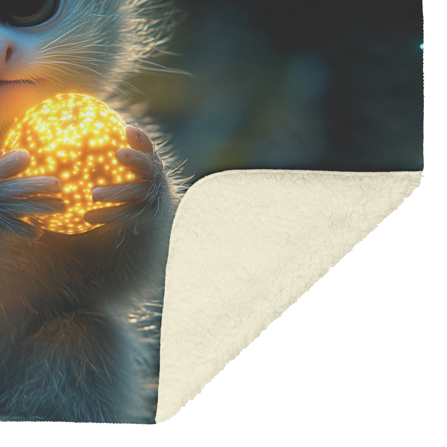 Baby_Marmoset_Holding_Glowing_Fruit_in_B_H_Blanket_Sherpa_Mockup.png