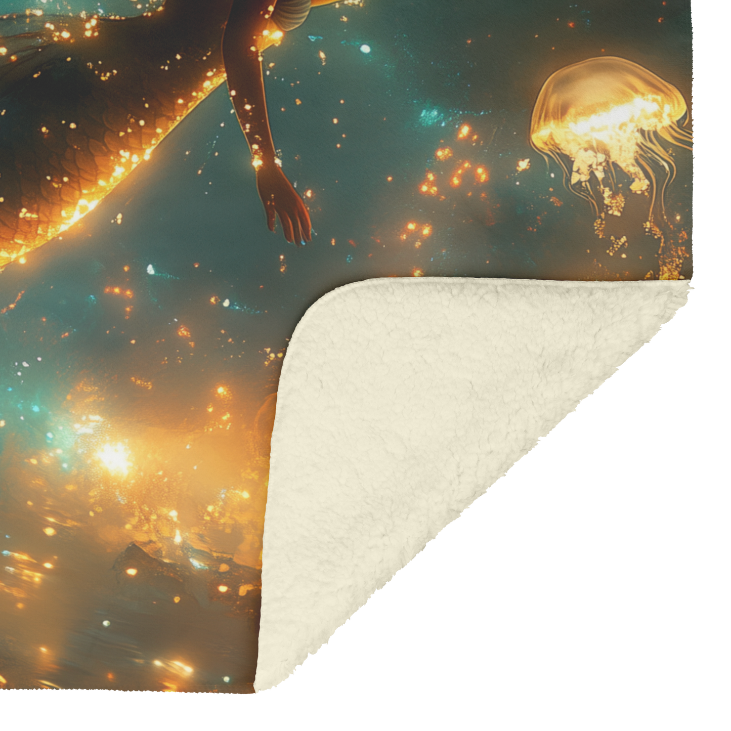 Baby_Mermaid_Swimming_Near_Glowing_Jelly_H_Blanket_Sherpa_Mockup.png