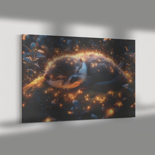 Baby_Otter_Curled_Up_on_a_Glowing_Moss_C_H_Rectangle_Dramatic_Shadow_Mockup.png