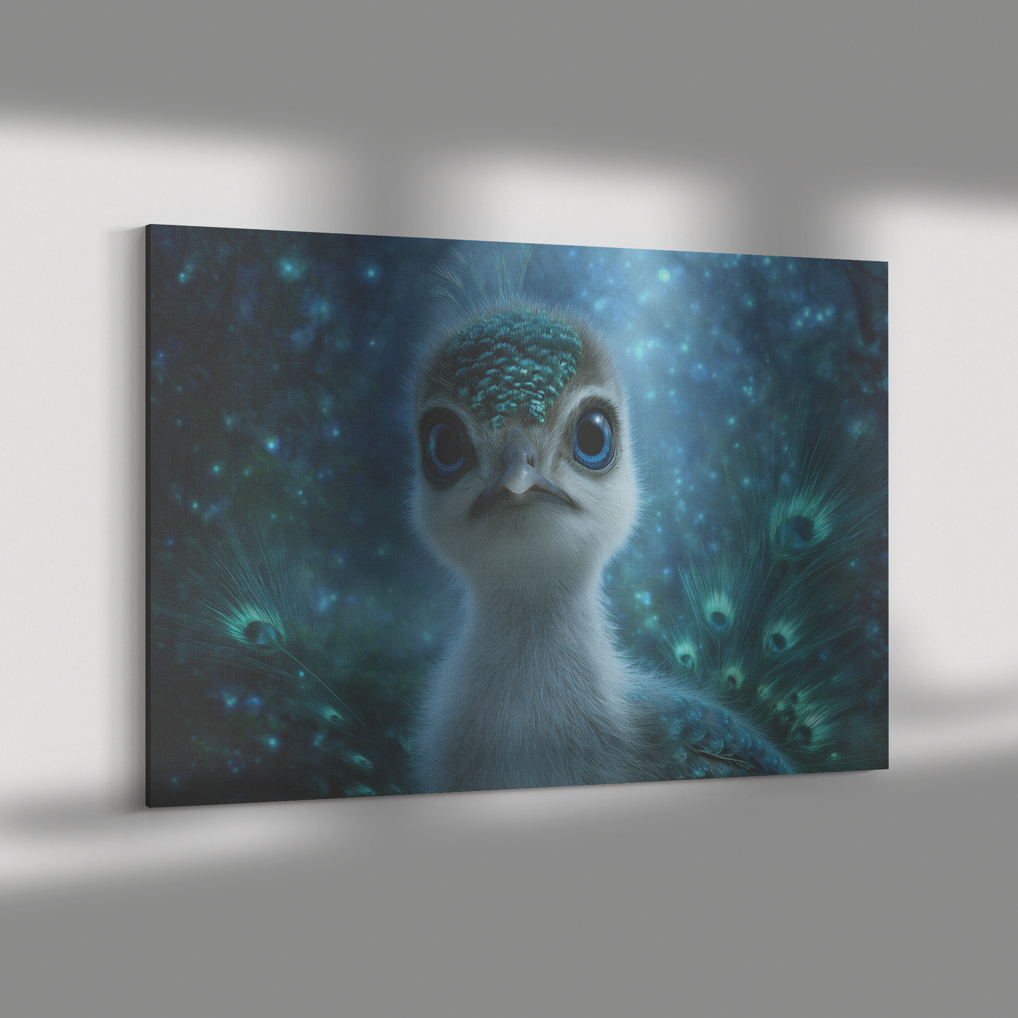 Baby_Peacock_with_Blue_Eyes_and_Glowing__H_Rectangle_Dramatic_Shadow_Mockup.png_15406228