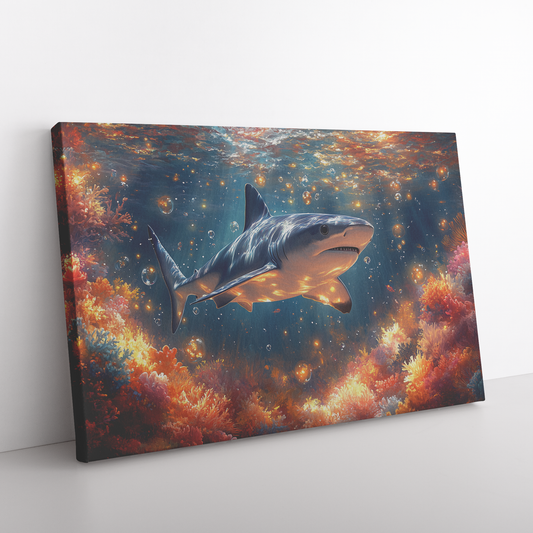 Baby_Shark_Swimming_Through_Glowing_Trop_H_Rectangle_Angle_Floor_Mockup.png