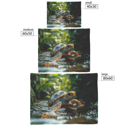 Baby Turtle Cozy Fleece and Sherpa Blanket Enchanting Serenity from the Depths of Nature - Awakening Righteousness