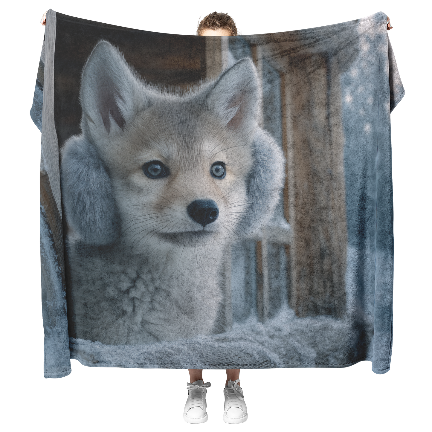 Baby_Wolf_Wearing_Earmuffs_Looking_Out_F_H_Blanket_Model_Mockup.png