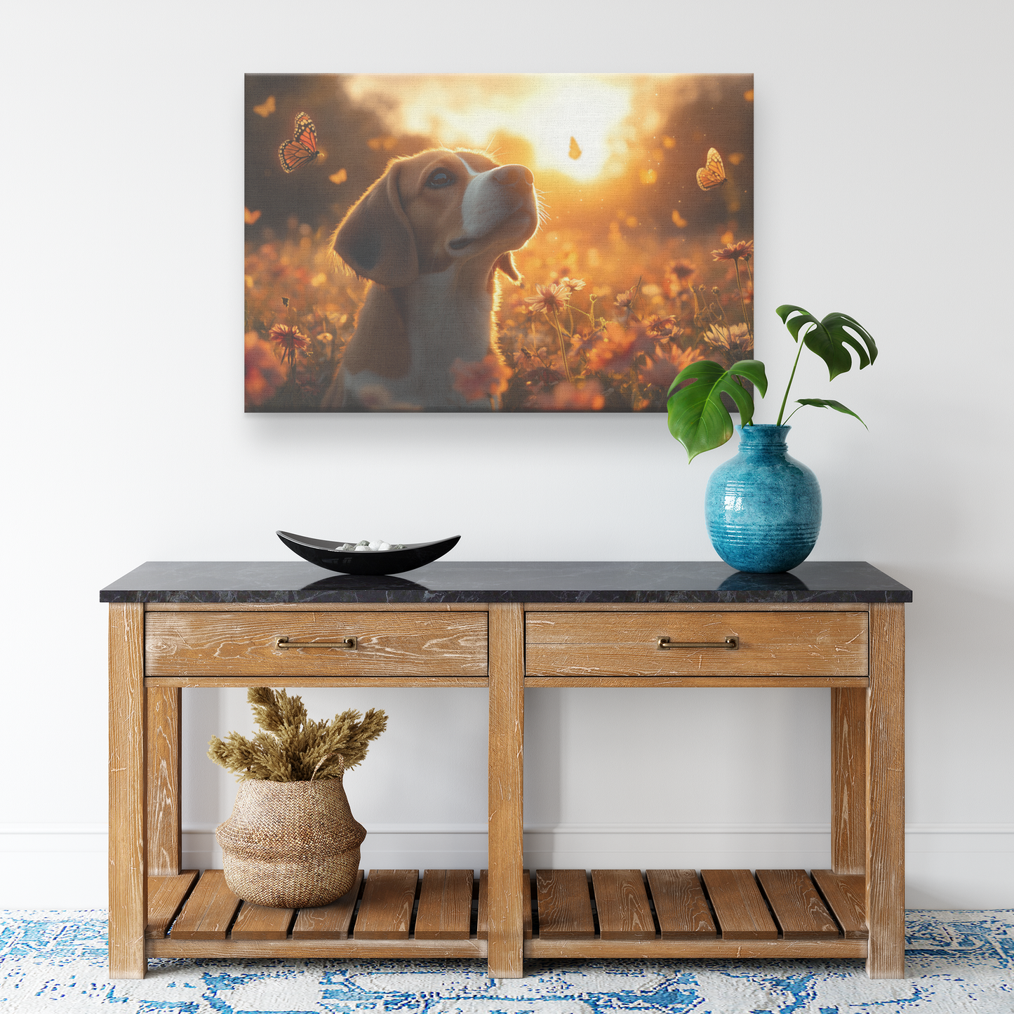 Beagle_Sniffing_Flowers_in_a_Glowing_Fie_H_Rectangle_Smaller_Lifestyle_Mockup.png