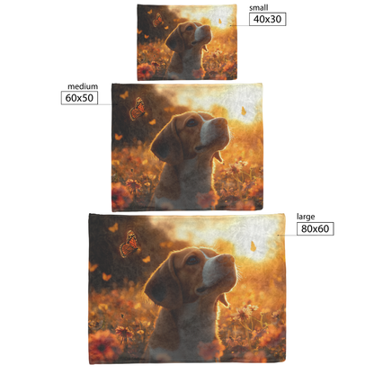 Beagle_on_Garden_Path_with_Flowers_Light_H_Blanket_Size_Options_Mockup.png