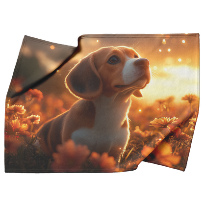 Beagle_on_Garden_Path_with_Flowers_Light_H_Blanket_Top_Bottom_Folds_Mockup.png