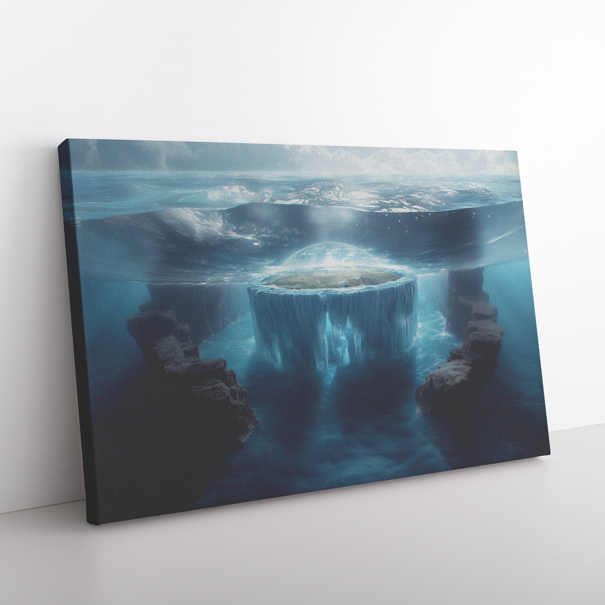 Biblical_Flat_Earth_Submerged_In_Deep_Bl_H_Rectangle_Angle_Floor_Mockup.png