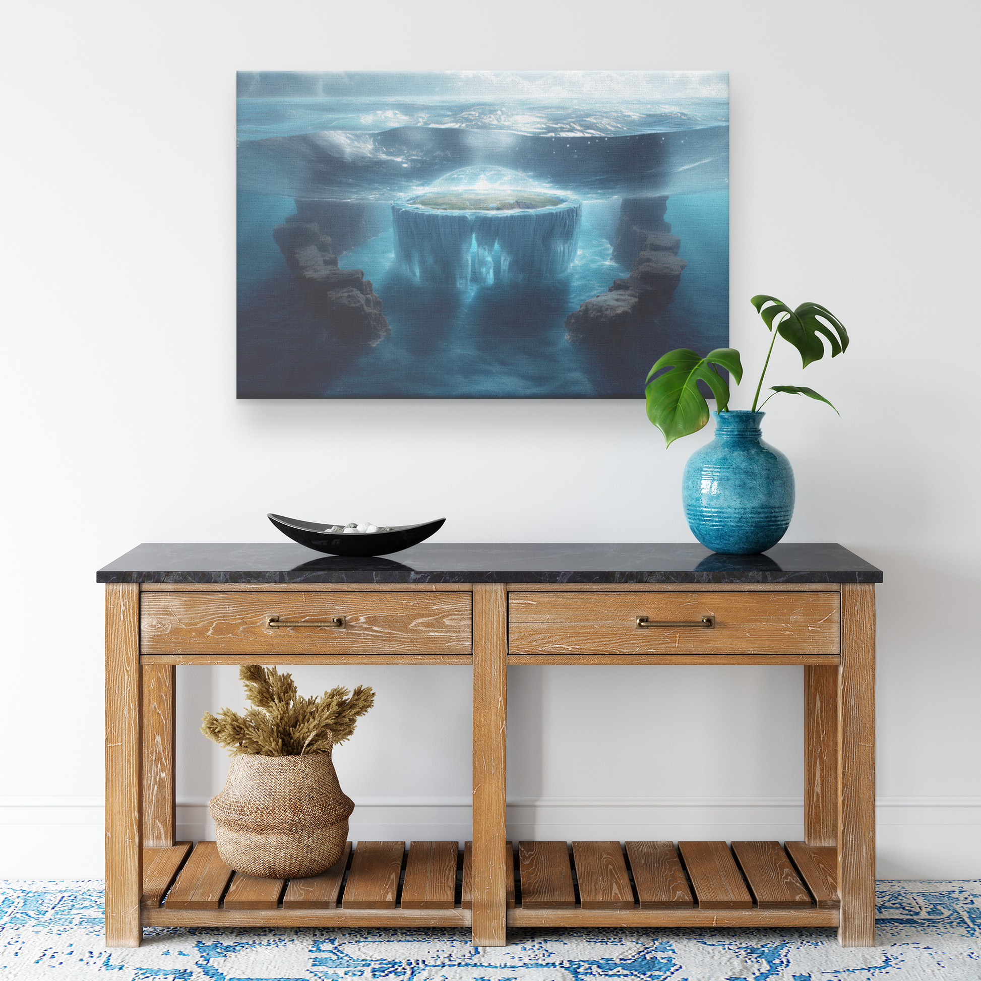Biblical_Flat_Earth_Submerged_In_Deep_Bl_H_Rectangle_Smaller_Lifestyle_Mockup.png