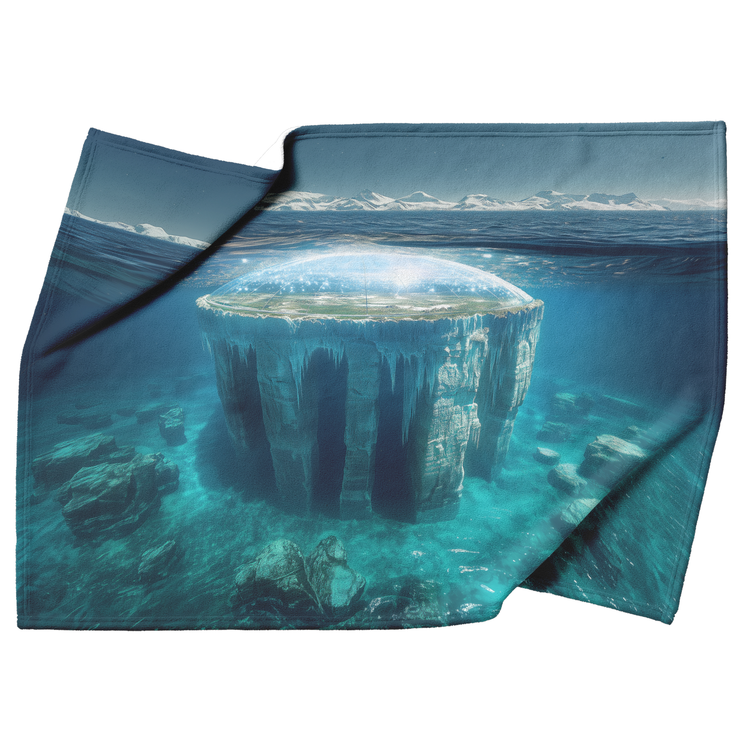 Biblical_Flat_Earth_With_Gleasons_Map_Ic_H_Blanket_Top_Bottom_Folds_Mockup.png
