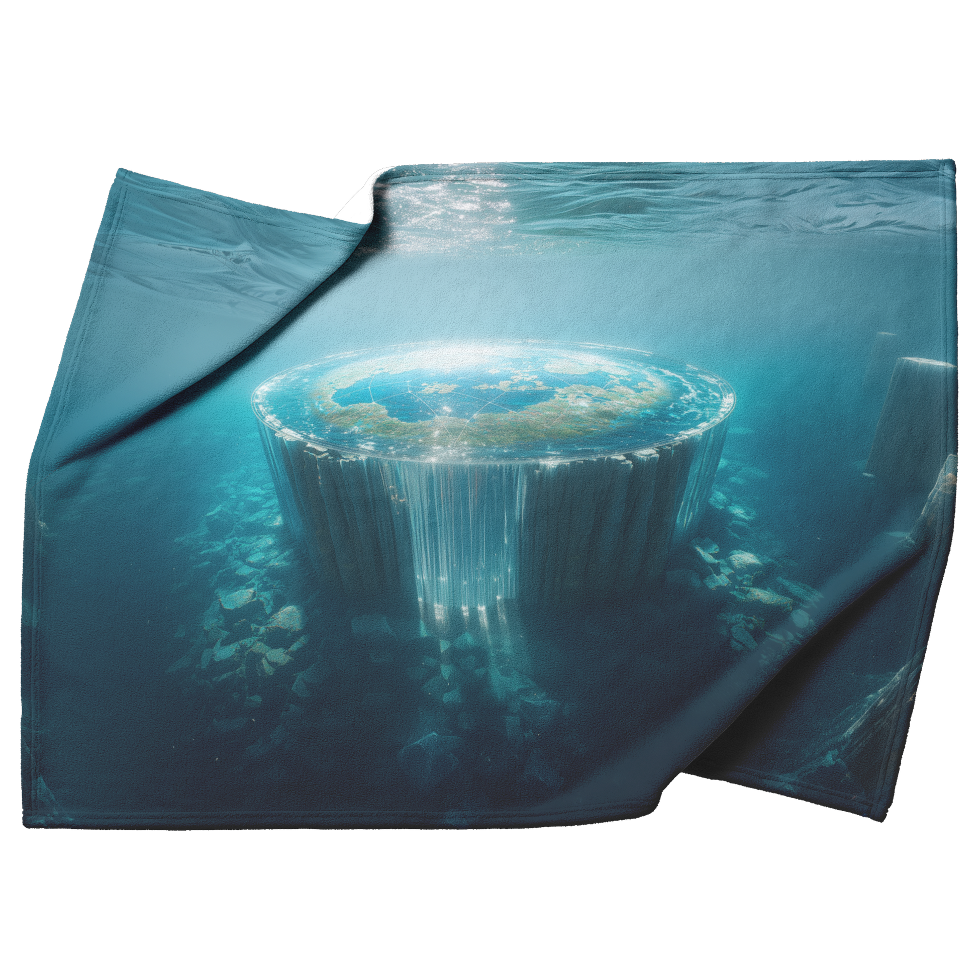Biblical_Flat_Earth_With_Gleasons_Map_Ic_H_Blanket_Top_Bottom_Folds_Mockup.png
