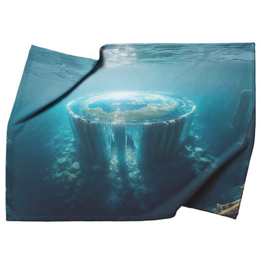 Biblical_Flat_Earth_With_Gleasons_Map_Ic_H_Blanket_Top_Bottom_Folds_Mockup.png