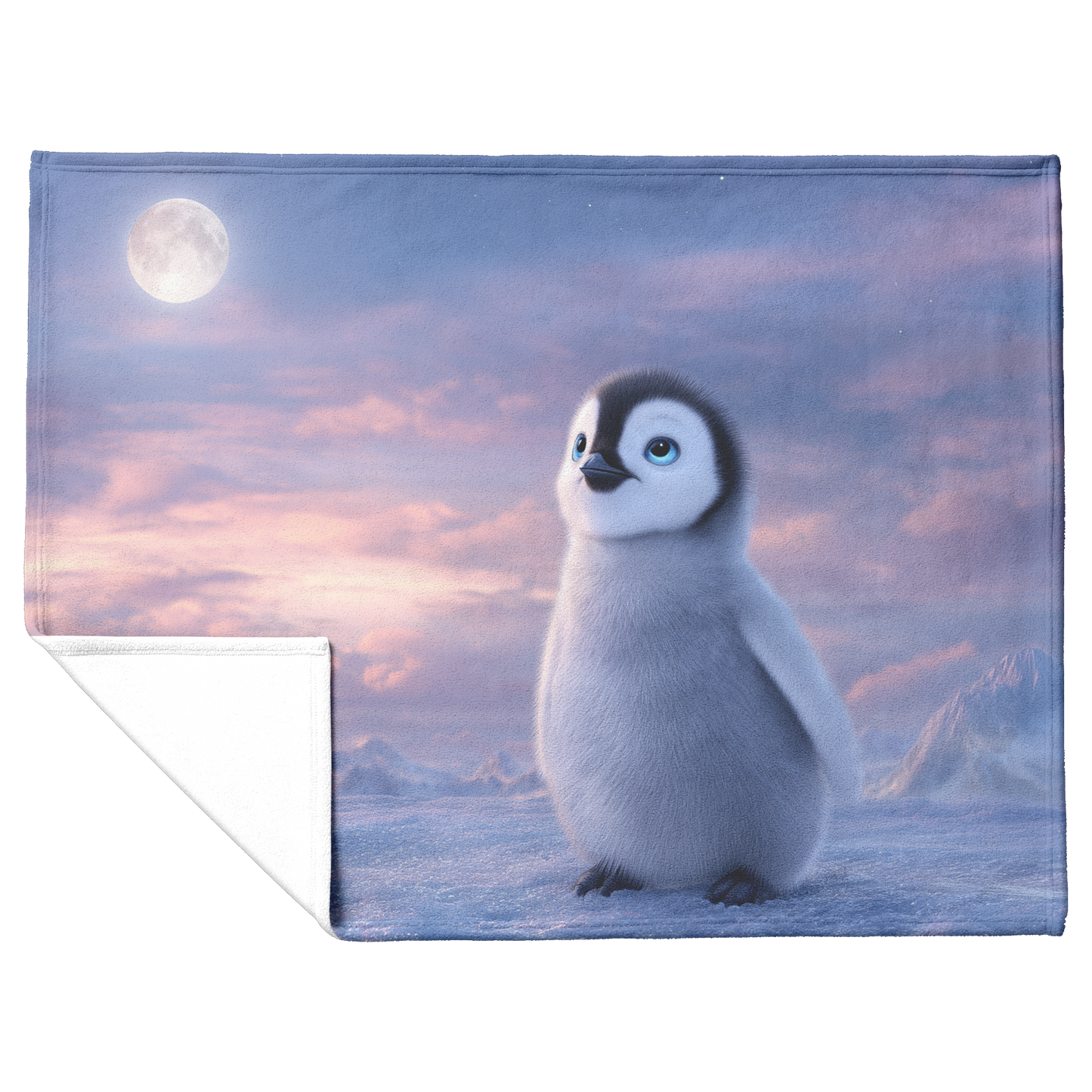 Blue_Eyed_Baby_Penguin_Gazing_At_Glowing_H_Blanket_Flat_Fold_Mockup.png