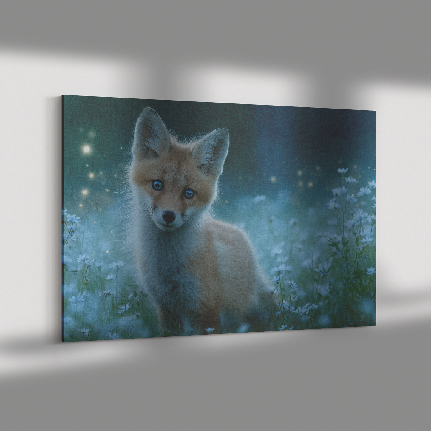 Blue_Eyed_Fox_Cub_Playing_in_Wildflower__H_Rectangle_Dramatic_Shadow_Mockup.png_15519492
