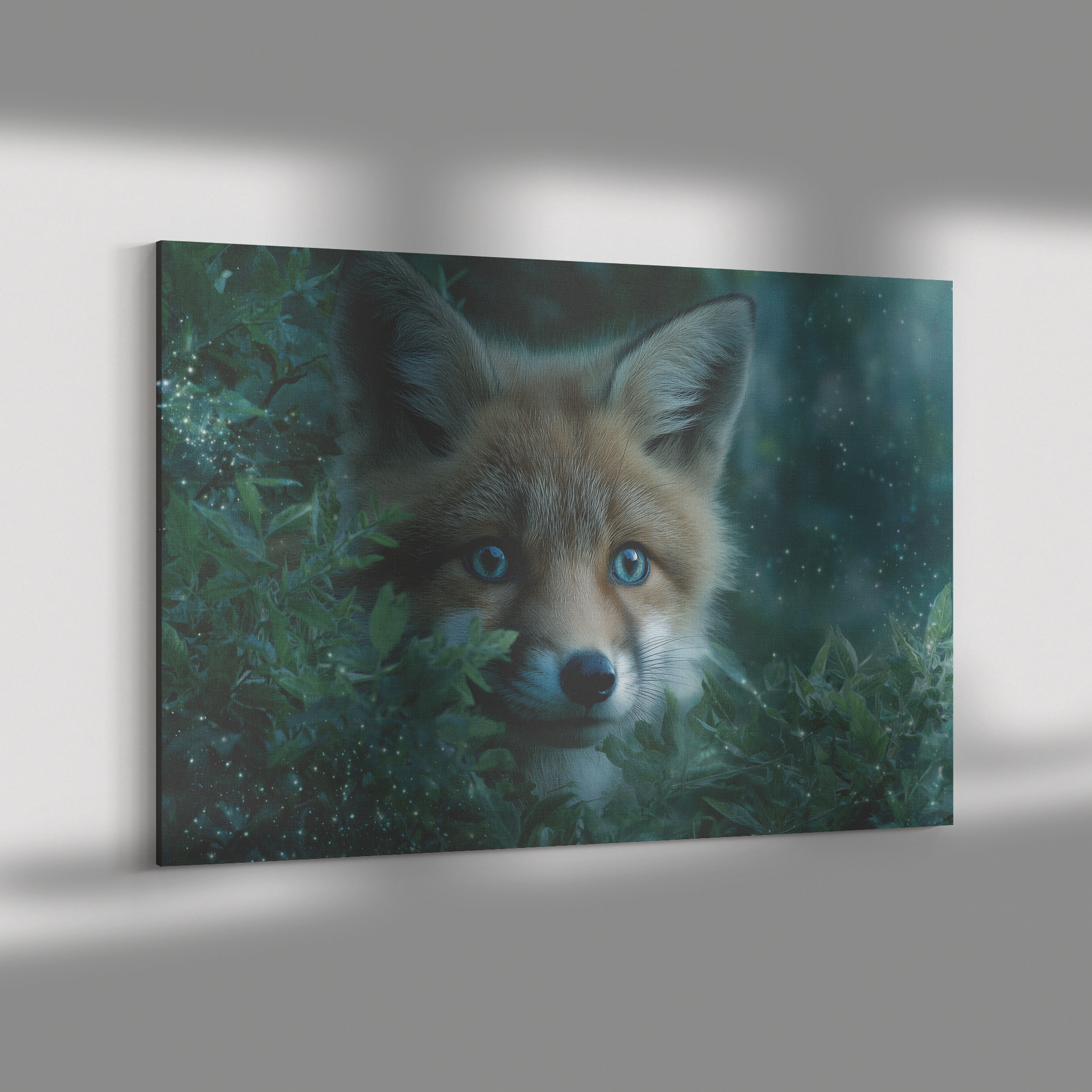 Blue_Eyed_Fox_Peeking_from_Enchanted_Glo_H_Rectangle_Dramatic_Shadow_Mockup.png_15519614