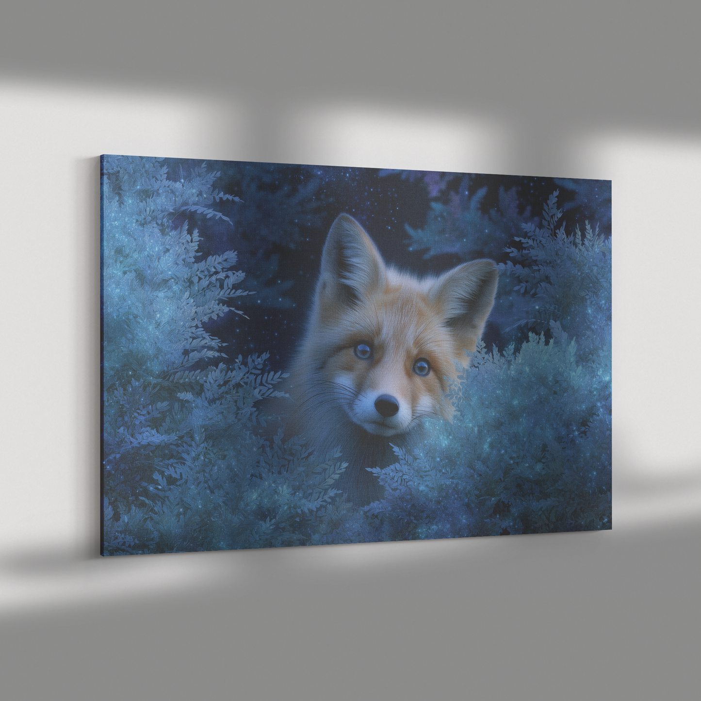 Blue_Eyed_Fox_Peeking_from_Enchanted_Glo_H_Rectangle_Dramatic_Shadow_Mockup.png_15519620