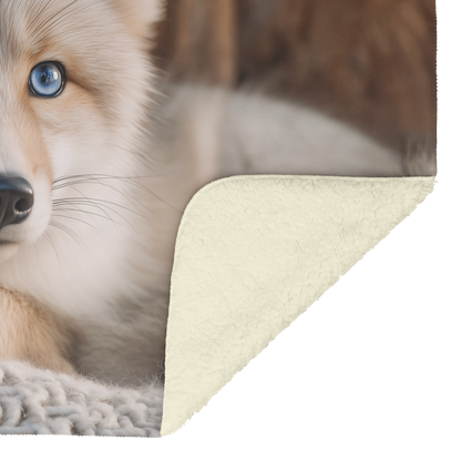 Blue_Eyed_Snow_Fox_Resting_On_Cozy_Chair_H_Blanket_Sherpa_Mockup.png