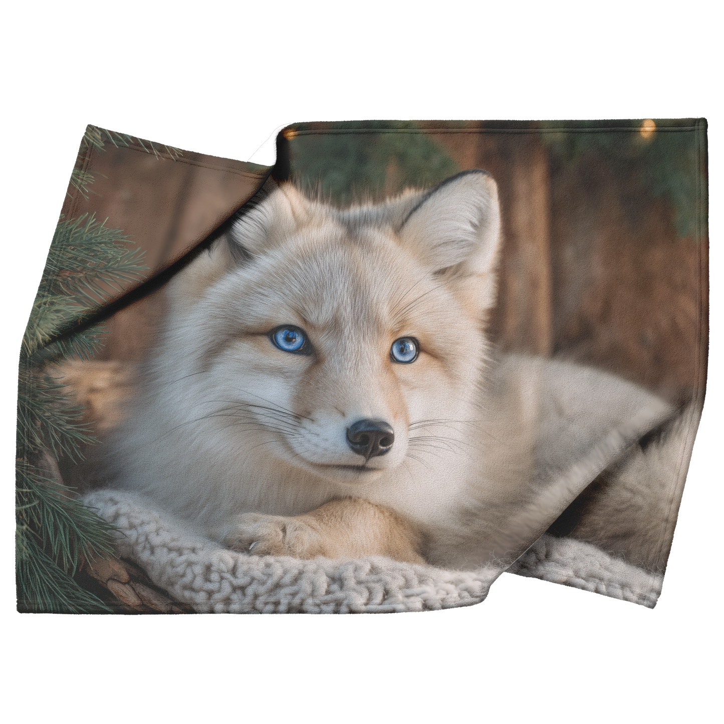 Blue_Eyed_Snow_Fox_Resting_On_Cozy_Chair_H_Blanket_Top_Bottom_Folds_Mockup.png