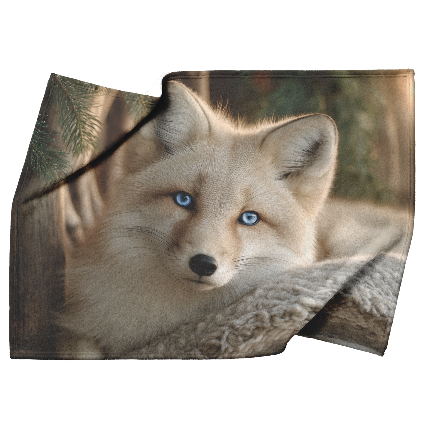 Blue_Eyed_Snow_Fox_Resting_On_Cozy_Chair_H_Blanket_Top_Bottom_Folds_Mockup.png