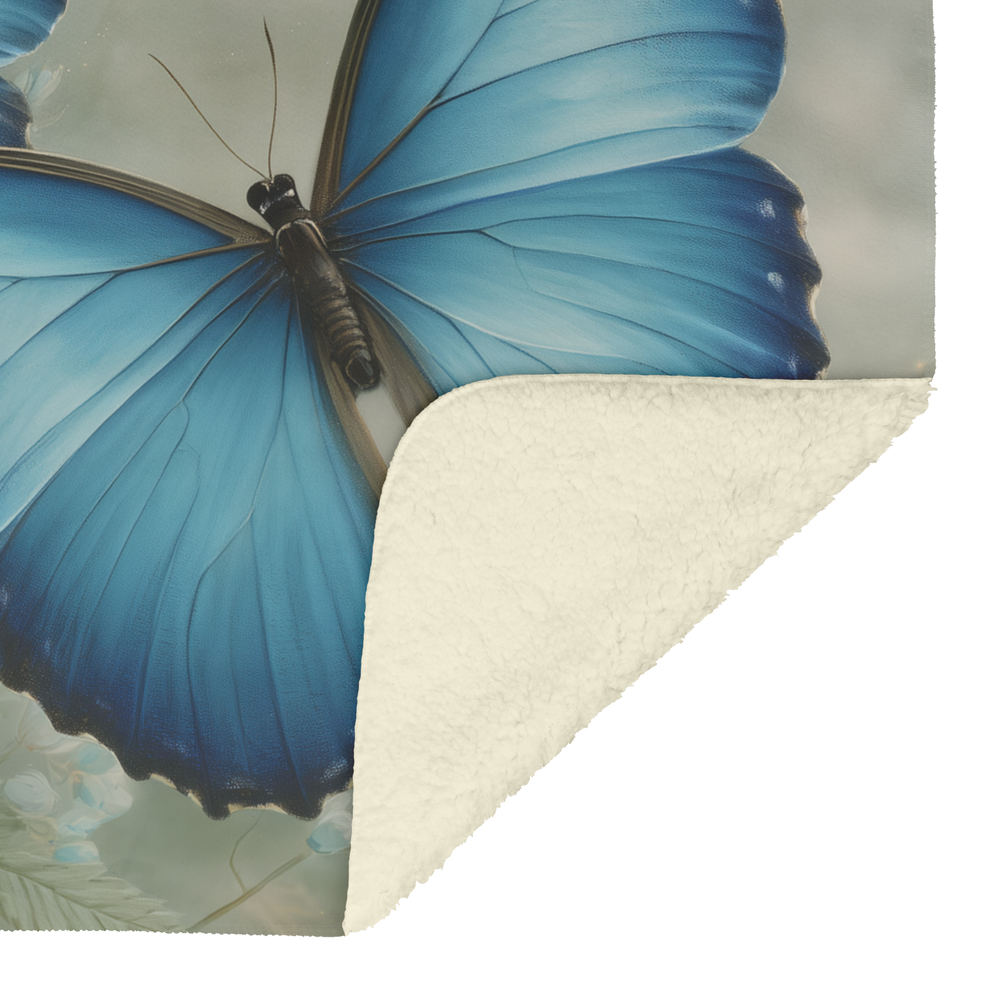 Blue_Morpho_Butterflies_Glowing_In_Soft__H_Blanket_Sherpa_Mockup.png