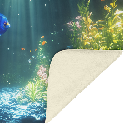 Blue_Tang_Silhouetted_by_Glowing_Underwa_H_Blanket_Sherpa_Mockup.png