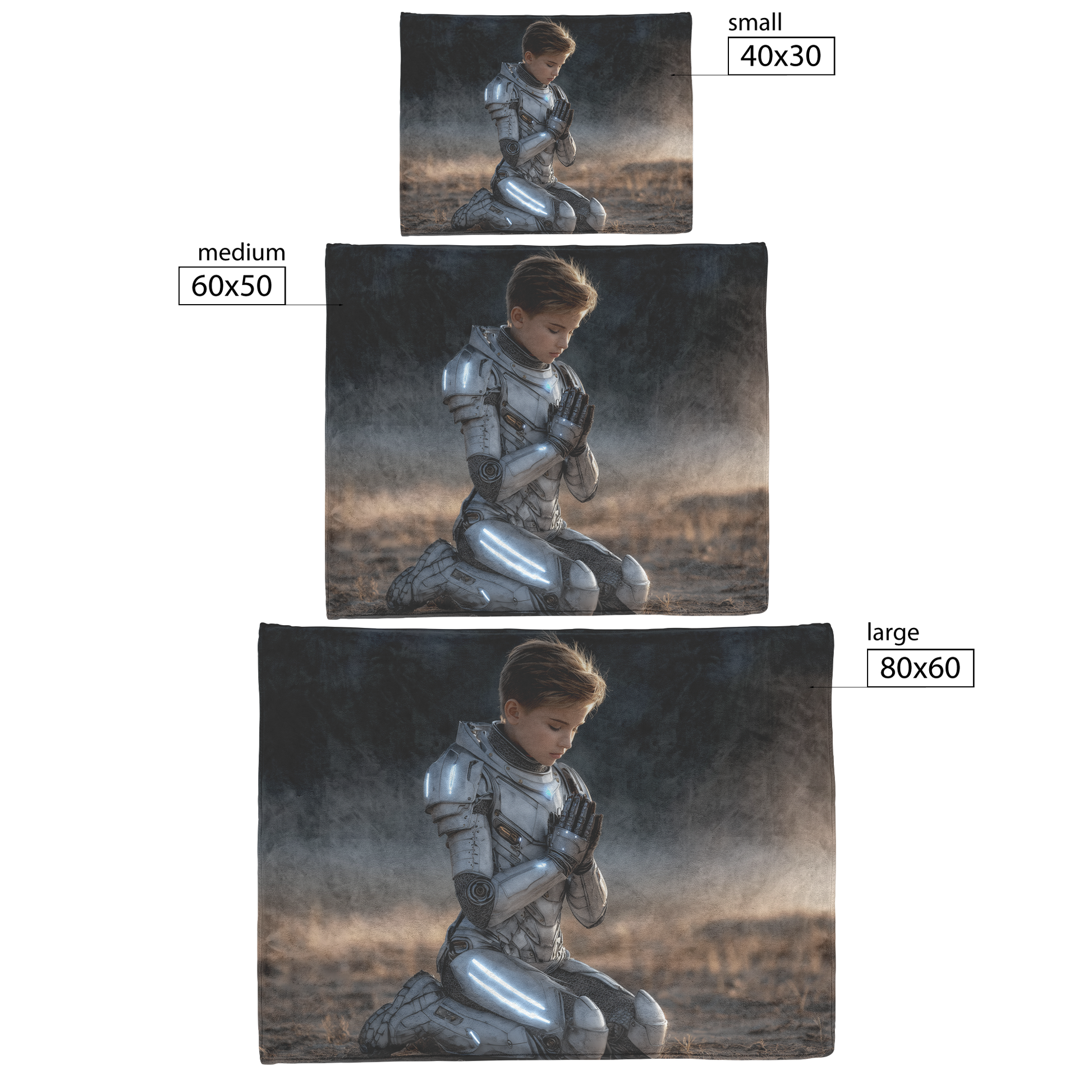 Boy_In_Shimmering_Silver_Armor_Praying_W_H_Blanket_Size_Options_Mockup.png