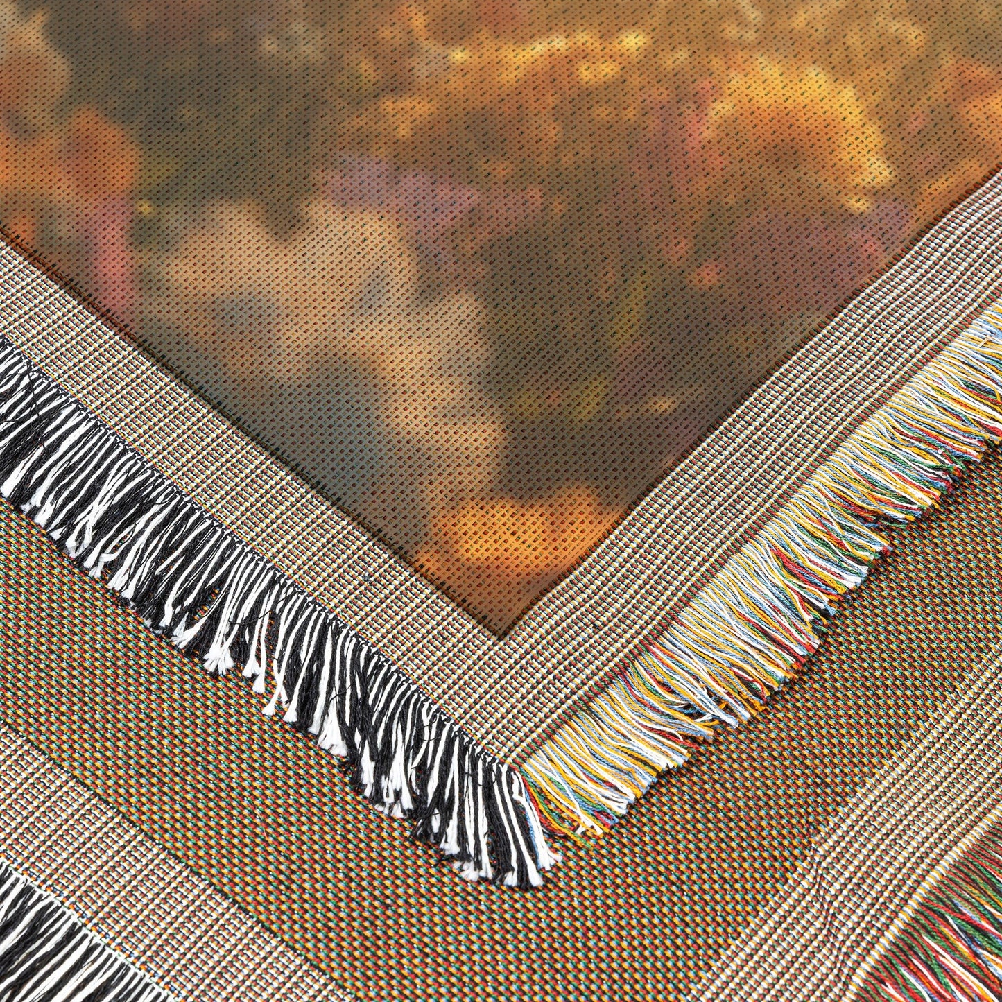 Breathtaking Angel in Endless Flower Field – Radiant Golden Wings and Divine Light – Christian Woven Throw Blanket - Awakening Righteousness