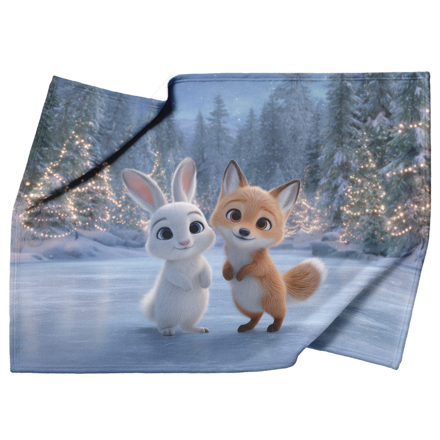 Bunny_And_Fox_Friends_Ice_Skating_With_B_H_Blanket_Top_Bottom_Folds_Mockup.png