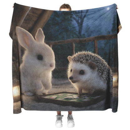 Bunny_And_Hedgehog_Playing_Board_Game_Ne_H_Blanket_Model_Mockup.png