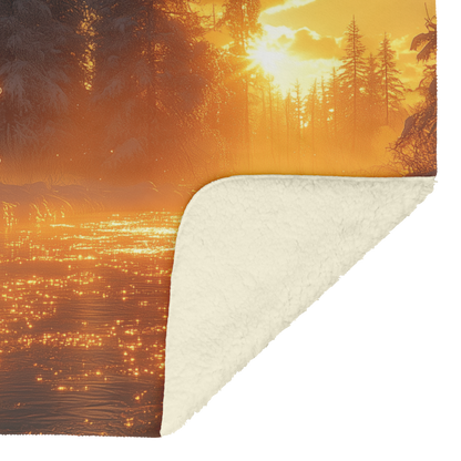 Caribou_Drinking_From_a_Glowing_Icy_Rive_H_Blanket_Sherpa_Mockup.png