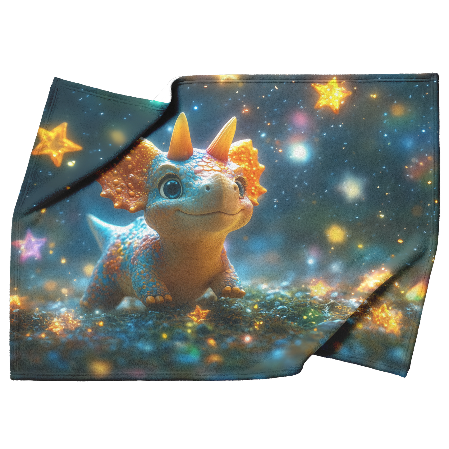 Cartoon_Triceratops_Dancing_Under_Rainbo_H_Blanket_Top_Bottom_Folds_Mockup.png