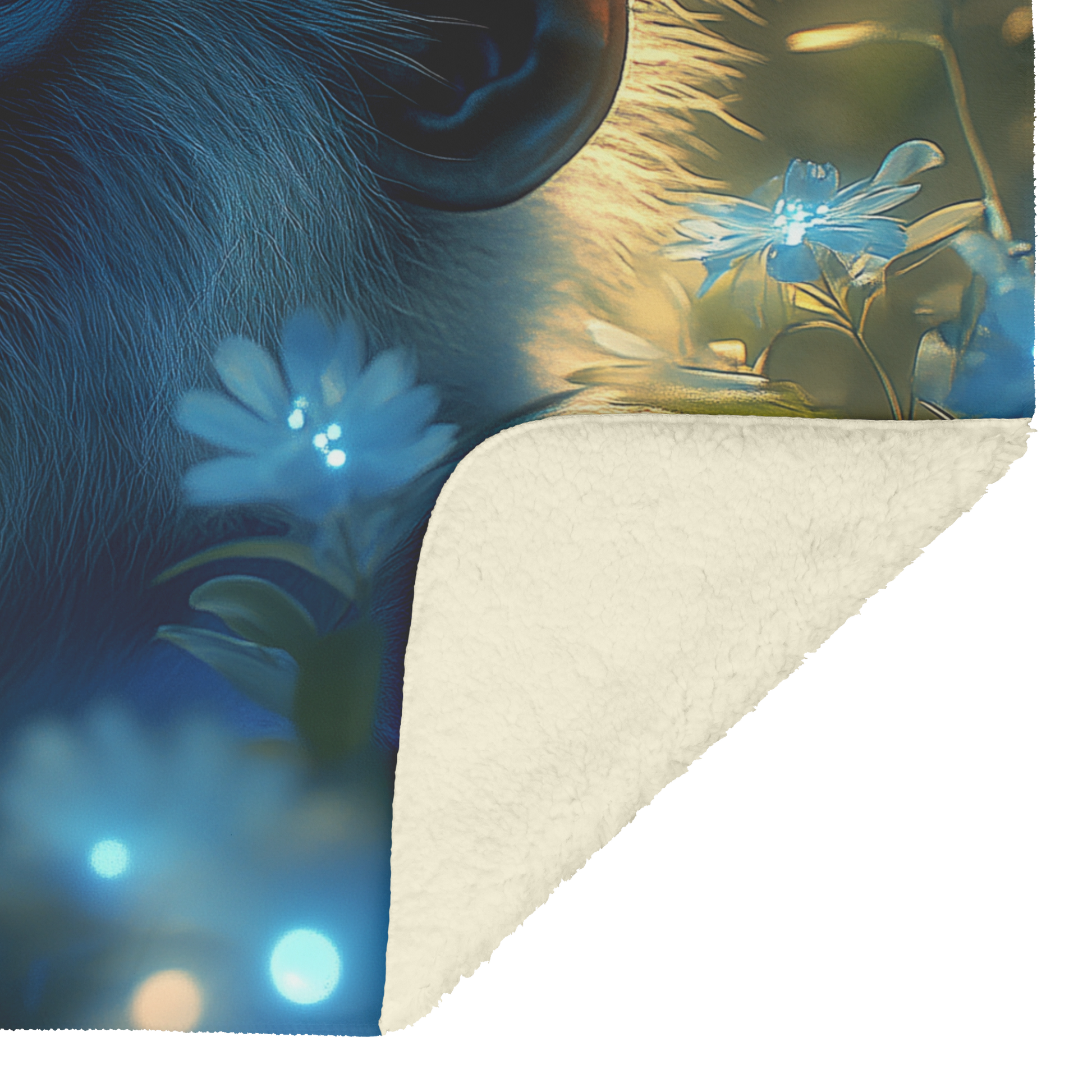 Colobus_Monkey_Exploring_Glowing_Biolumi_H_Blanket_Sherpa_Mockup.png