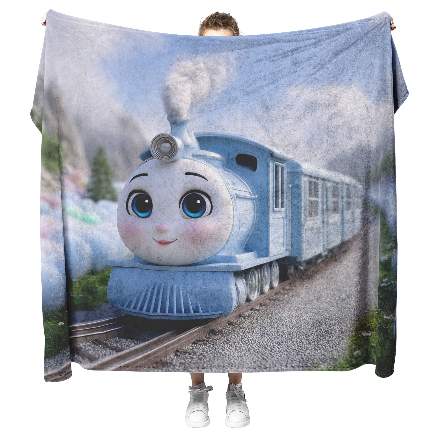 Colorful_Toy_Train_With_Blue_Eyes_Puffin_H_Blanket_Model_Mockup.png_15279086