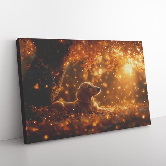 Dachshund_Resting_Peacefully_Under_a_Glo_H_Rectangle_Angle_Floor_Mockup.png