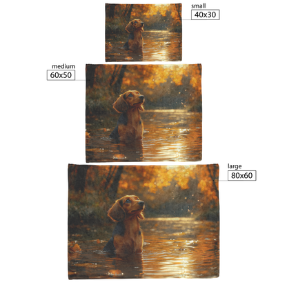Dachshund_by_Crystal_Pond_with_Golden_Ri_H_Blanket_Size_Options_Mockup.png