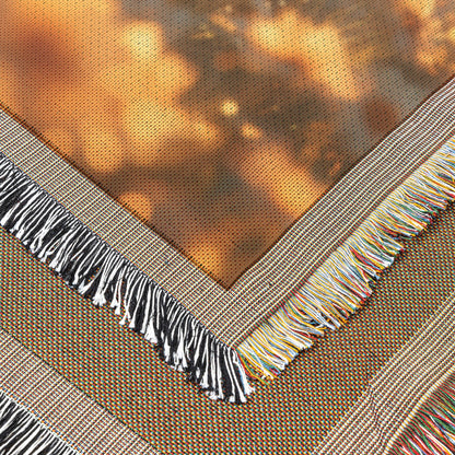 Delicate Little Angel Surrounded Golden Daisies  Spiritual Purity and Divine Love  Christian Woven Throw Blanket - Awakening Righteousness