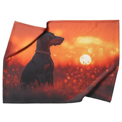 Doberman_at_Sunset_on_Hilltop_with_Light_H_Blanket_Top_Bottom_Folds_Mockup.png