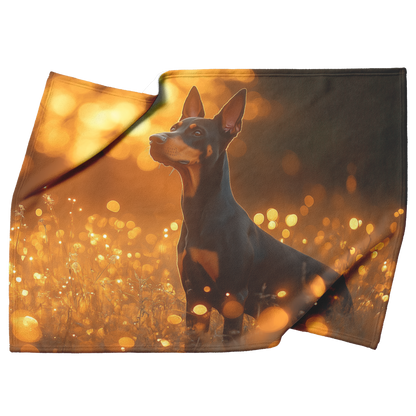 Doberman_in_Glowing_Forest_with_Golden_M_H_Blanket_Top_Bottom_Folds_Mockup.png