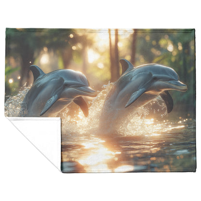 Dolphin Cozy Fleece Sherpa Blanket Bring the Joy of the Ocean Into Your Home - Awakening Righteousness