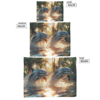 Dolphin Cozy Fleece Sherpa Blanket Bring the Joy of the Ocean Into Your Home - Awakening Righteousness