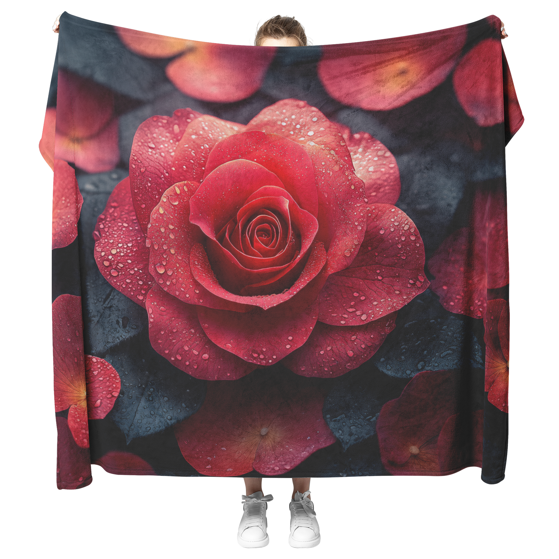 Dynamic_Rose_Pattern_With_Radiant_Red_Pe_H_Blanket_Model_Mockup.png