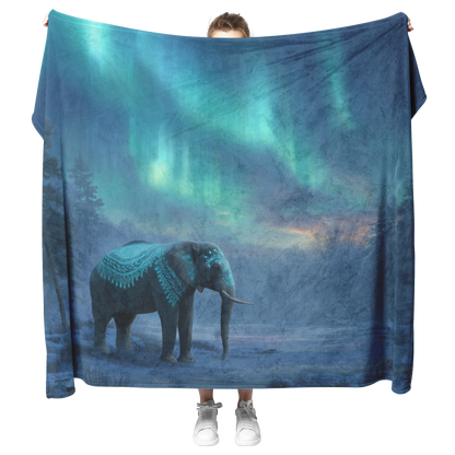 Elephant_With_Glowing_Tribal_Paint_Stand_H_Blanket_Model_Mockup.png