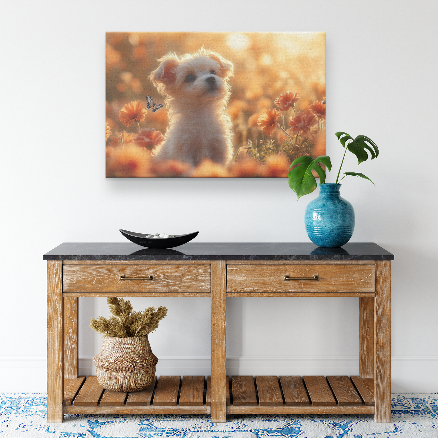 Fluffy_Maltese_Puppy_Sitting_in_Glowing__H_Rectangle_Smaller_Lifestyle_Mockup.png