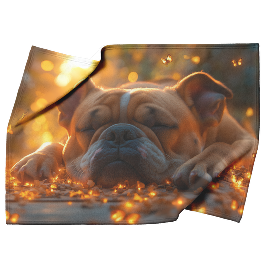 French_Bulldog_Puppy_Cuddled_in_Glowing__H_Blanket_Top_Bottom_Folds_Mockup.png