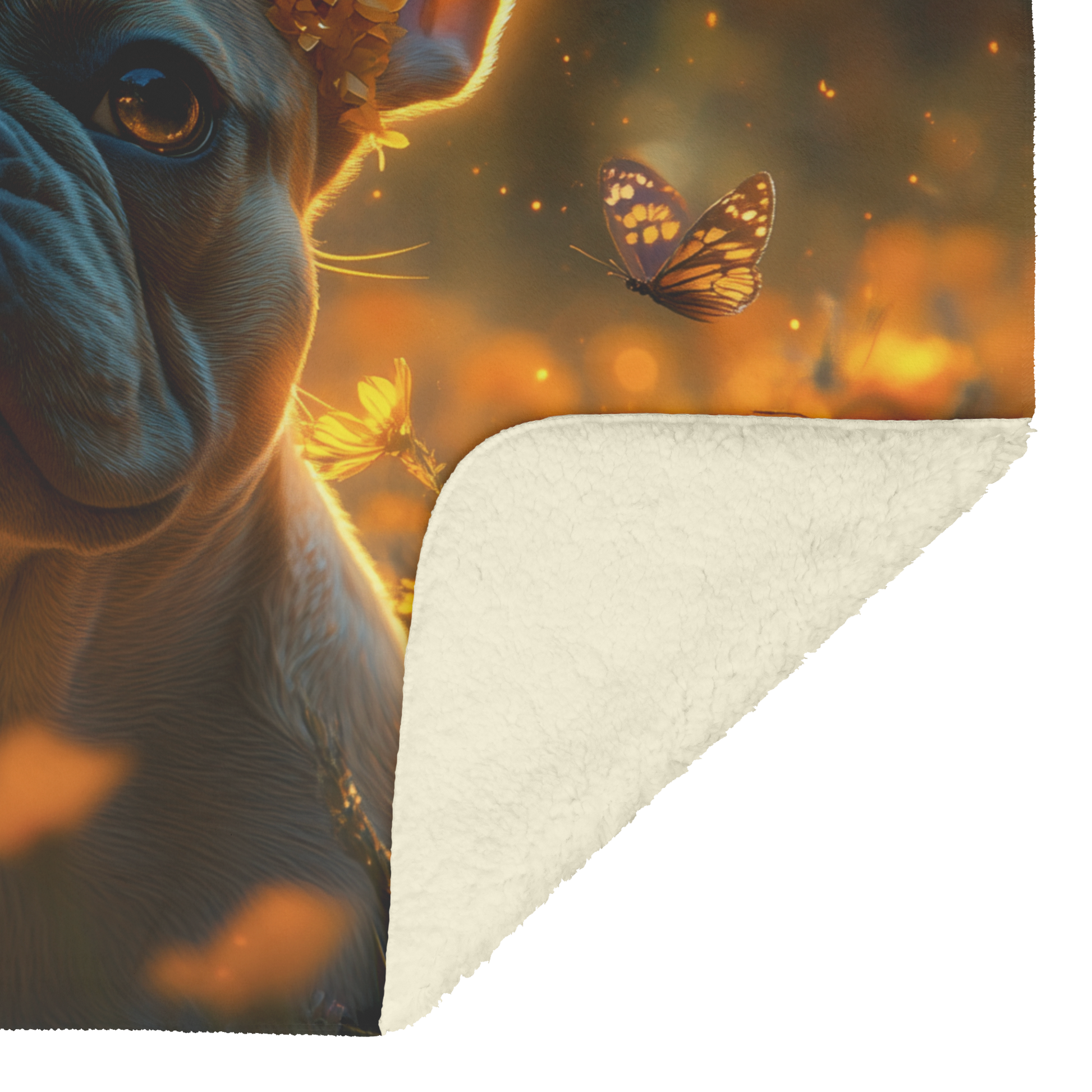 French_Bulldog_with_Flower_Crown_in_Wild_H_Blanket_Sherpa_Mockup.png